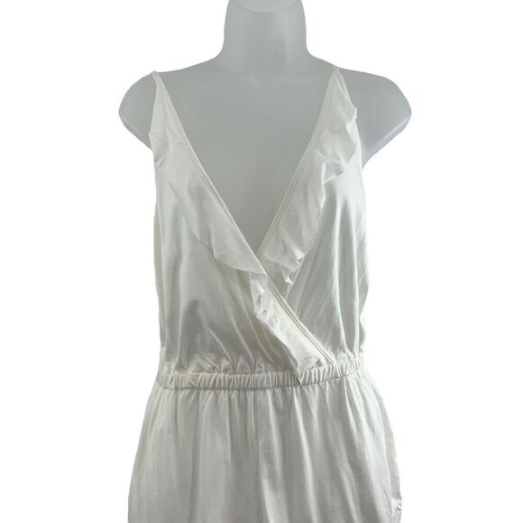 Topshop Womens Small Romper Jersey White Wrap Cover Up Romper Strappy - Picture 8 of 14